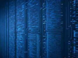 AI generated Digital Cyberspace with Particles and Digital Data Network Connections. High Speed Connection and Data Analysis Technology Digital Abstract Background Concept. 3d rendering photo