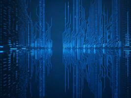AI generated Digital Cyberspace with Particles and Digital Data Network Connections. High Speed Connection and Data Analysis Technology Digital Abstract Background Concept. 3d rendering photo