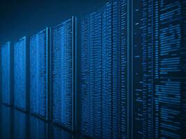 AI generated Digital Cyberspace with Particles and Digital Data Network Connections. High Speed Connection and Data Analysis Technology Digital Abstract Background Concept. 3d rendering photo