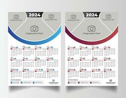 2024 calendario modelo vector