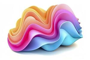 AI generated 3d colorful volumetric gradient shape isolated on a white background. AI Generative photo