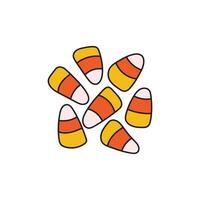 Kids drawing Cartoon Vector illustration candy corn Isolated on White Background