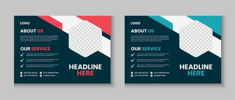 Horizontal or widescreen flyer cover letter layout, brochure, annual report, letterhead, company profile, magazine, business presentation template design vector