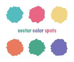 Set of vector color editable spots. Bright circles. Summer color abstract shapes