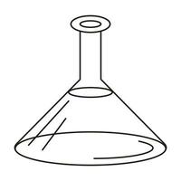 Lab test conical tube icon thin line isolated illustration outline. Medicine equipment. Chemistry laboratory research vector