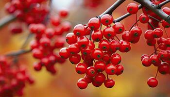 ai generado rojo bayas en otoño. ai generado. foto