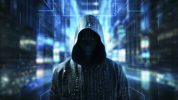 AI generated Unveiling the Anonymous Hacker. Digital Intrigue, Invisible Threats. AI Generated photo