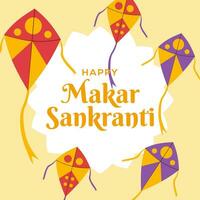 vector flat design Happy Makar Sankranti illustration