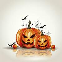 AI generated Halloween pumpkins background. AI Generated photo