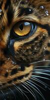 AI generated Leopard macro photography. AI Generated photo