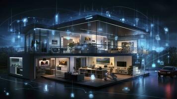 AI generated A Glimpse into the Connected Smart Home of Tomorrow. AI Generated photo