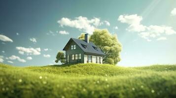 AI generated Green and environmentally friendly housing concept. AI Generated photo