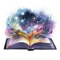 AI generated Galaxy celestial fantasy book watercolor for T-shirt Design. AI Generated photo