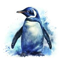 AI generated Watercolor Penguin for T-shirt design.  AI Generated photo