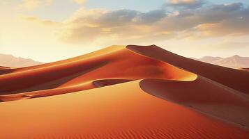 AI generated Desert with magical sands and dunes as inspiration for exotic adventures in dry climates.  AI Generated. photo