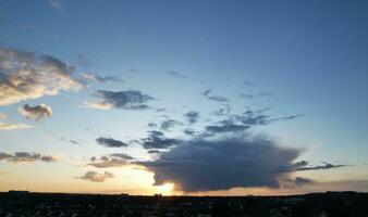 High Angle View of Sunset Clouds and sky over England photo