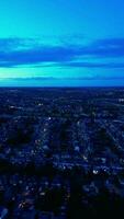 Aerial View of Illuminated Luton City of England. October 24th, 2023 video