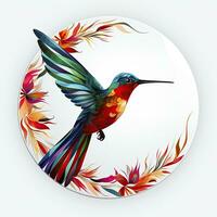 AI generated Hummingbird clipart on white background. AI Generated photo