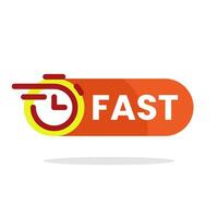 fast or quick time with stopwatch concept illustration flat design vector. simple modern graphic element for logo, infographic, icon vector