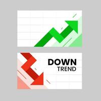 Financial growth and decline graph background. simple flat design vector