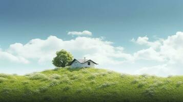 AI generated Green and environmentally friendly housing concept. AI Generated photo