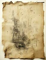 AI generated Sheet of vintage yellowed paper. AI Generated photo