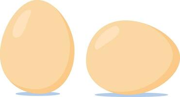 Two vector realistic pink eggs. Isolated eggs on white background.