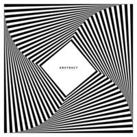Black and white optical illusion. Abstract wavy stripes pattern vector