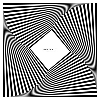Black and white optical illusion. Abstract wavy stripes pattern
