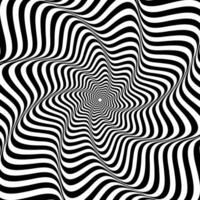 Optical illusions. Abstract striped with monochrome waves background. vector illustration