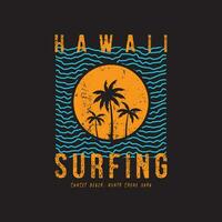 vector ilustración en el tema de surf Hawai. camiseta gráficos, póster, bandera, volantes, impresión y tarjeta postal