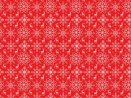 Christmas Snowflake Seamless Pattern red background vector illustration
