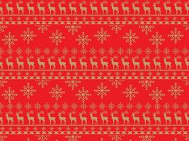 Christmas Snowflake Seamless Pattern red background vector illustration