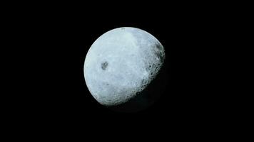 måne närbild som visar de detaljer av de lunar yta video