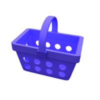 unique 3d render shopping baskets icon .Trendy and modern in 3d style. png