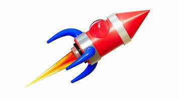 3D rendering of sky rocket, Aiming for the goal of success photo