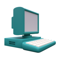 unique 3d le rendu isométrique vieux ordinateur clavier icône .réaliste vecteur illustration png