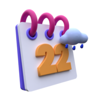 einzigartig 3d Rendern Wetter Zeitplan symbol.realistisch Vektor Illustration png