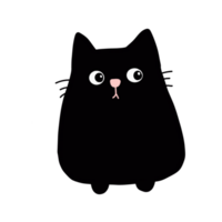 Black cat cartoon png