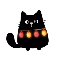 Black cat cartoon png