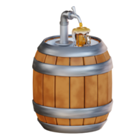 3d illustration beer barrel png