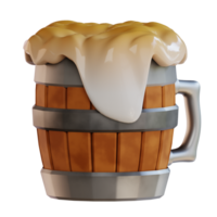 3d Illustration Bier Becher png