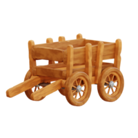 3d illustrazione di legno carrello png