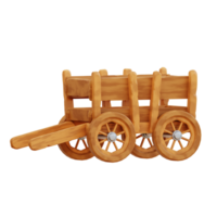 3d illustration wooden cart png