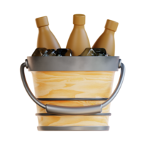 3d illustration beer bucket png