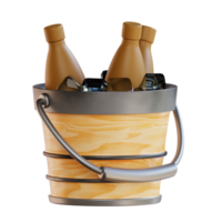 3d illustration beer bucket png