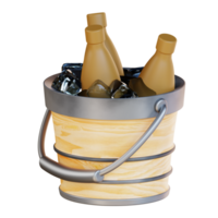 3d illustration beer bucket png