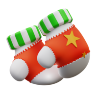 3d illustration cute Christmas gloves png