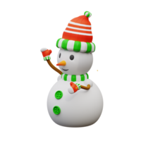 3d illustration snögubbe Hej png