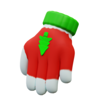 3d illustration of Christmas glove ornament png